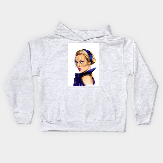 Margot Robbie Kids Hoodie by Svetlana Pelin